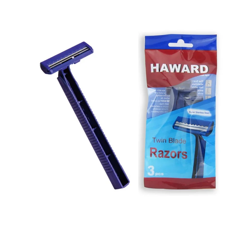 D207L Popular Non-Slip Rubber Grip Twin Swedish durable blade smooth glide shaving Disposable Razor