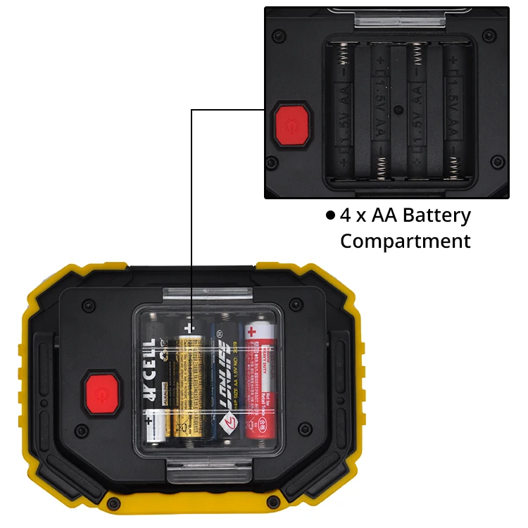 High Quality 10w 4*AA Battery Operated Outdoor Emergency Led Work Flood Lights For Camping Car Repairing