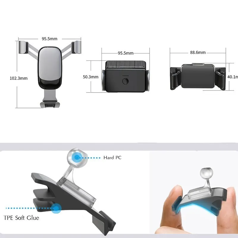 Автомобильный держатель для телефона Tesla Model 3 Y, зарядка от гравитации, из алюминиевого сплава, аксессуары для вождения автомобиля