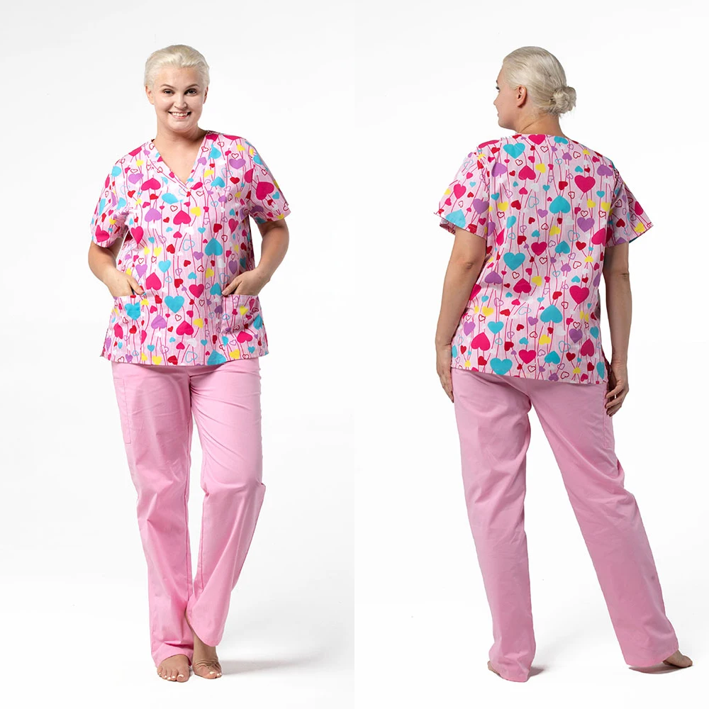 New arrival womens designer fashion overalls scrub top suit pants custom logo oem comfortable scrub top cute