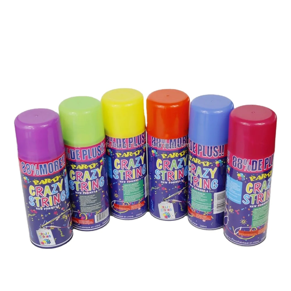 Factory Price 250ML Colorful Party String For Christmas Party Spray