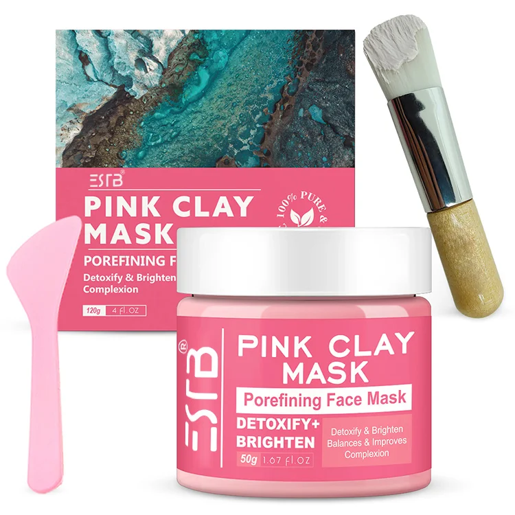 Amazon Top Sell Turmeric Pink Rose Face Mud Clay Mask Facial Mask Spa Quality Pore Reducer for Acne Natural Skincare Mud Mask