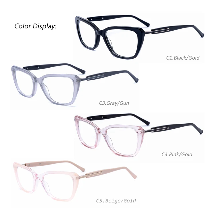 TP23021 Wholesale New color Glasses Frame Luxury Women Flat Mirror Custom Logo Computer optical glasses frame