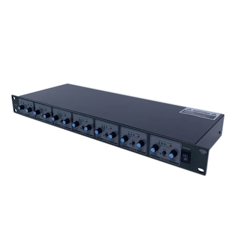 FS26 Professional Stereo Mono Audio Signal Splitter Amplifier Distributor 2-In-6 out XLR Stage Old School Professional Audio