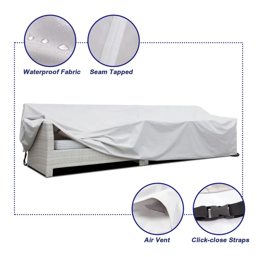 Heavy Duty Patio Bench Loveseat Cover 100% Waterproof Outdoor Sofa Cover Lawn Patio Furniture Covers with Air Vent