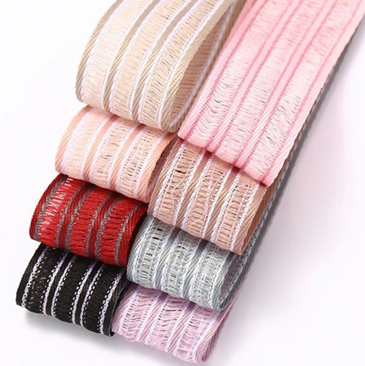 Transparent Flower Accessories Bow Tie Three-color Stitching Simple Snow Gauze Transparent Belt Line Ribbon Gift Webbing