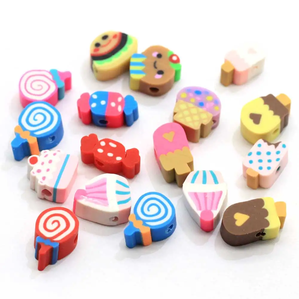 
12mm Handmade Polymer Clay Lollipop Bead For DIY Necklace Bracelet Hair Ornament Jewelry Making 