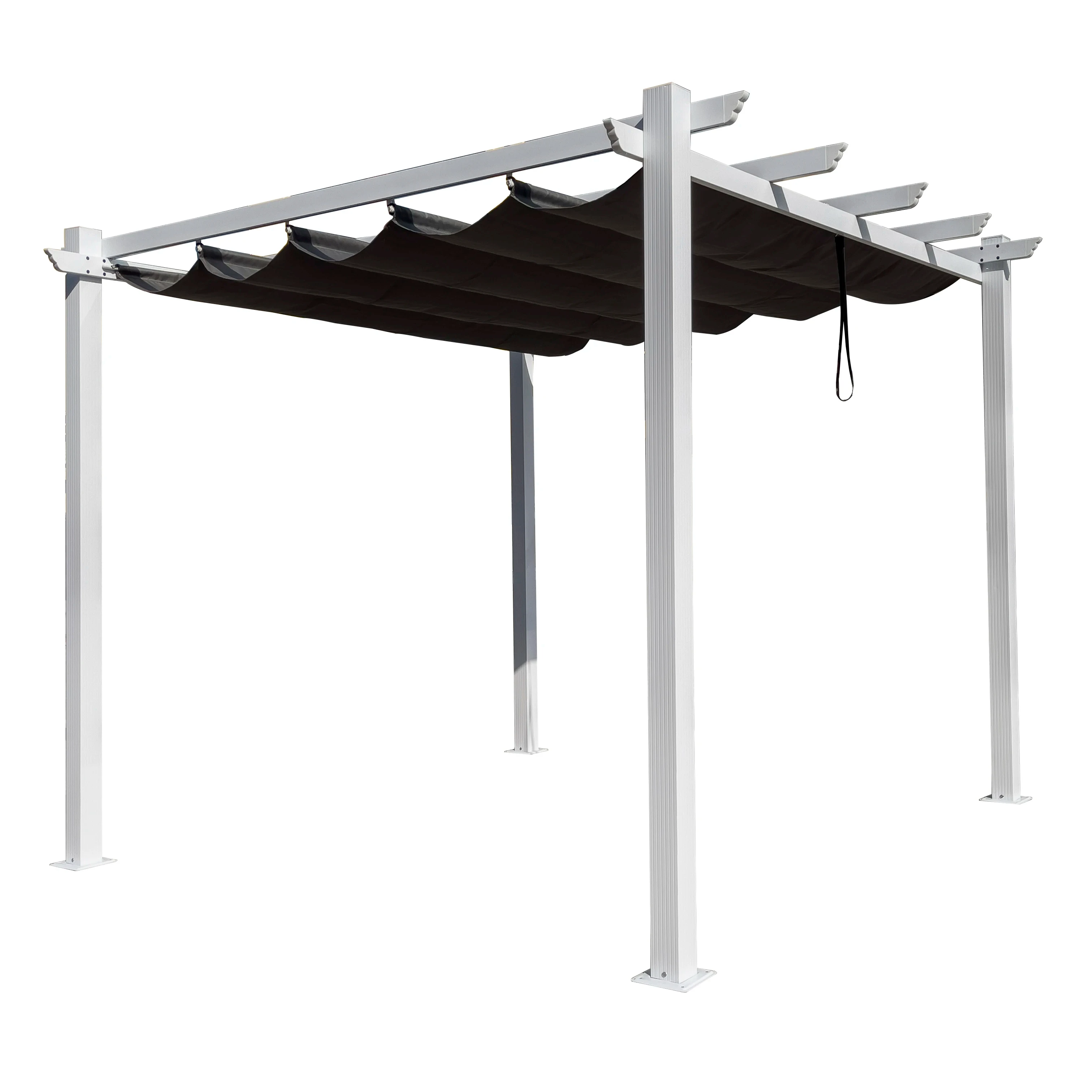 E-shine White Modern European Garden Gazebo High Quality All-Weather Aluminum Steel Waterproof PVC Tent Arch Manual Rain Canopy