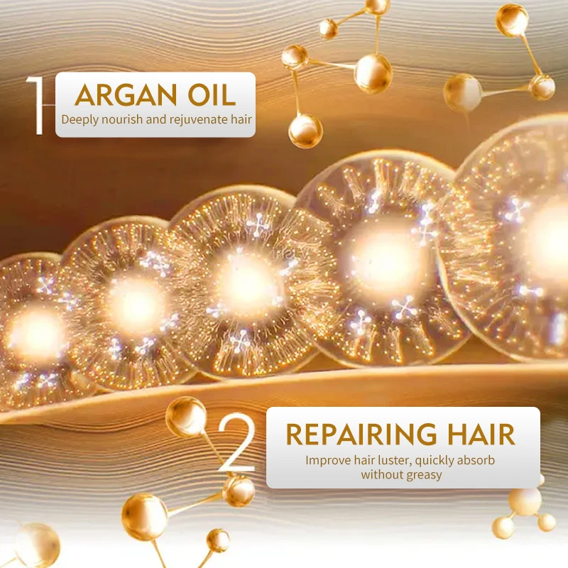 Ecolchi 60ml OEM Private Label Organic Strenthening Repair Hair Treatment Extract Hair Growth Oil Argan oil