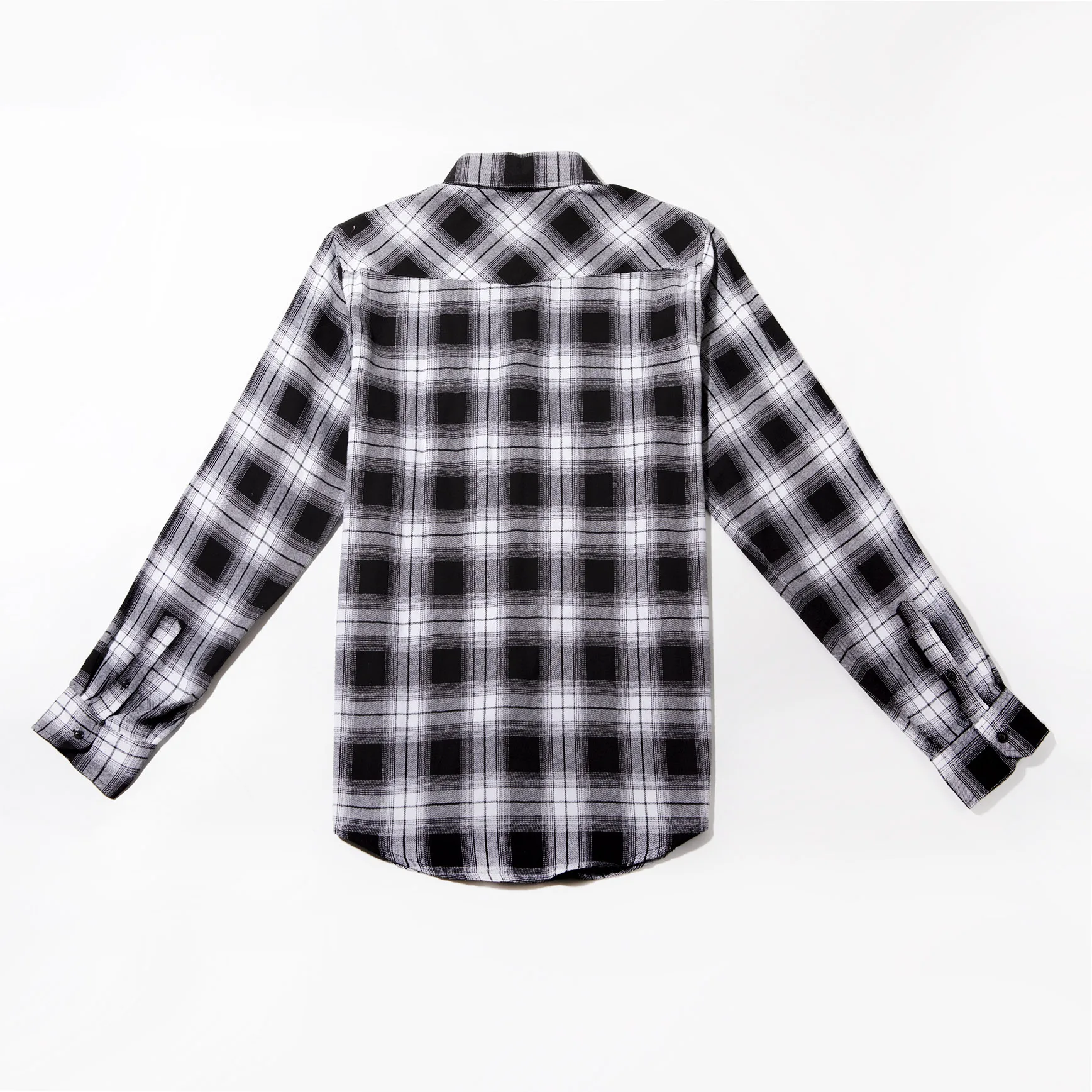 High Quality Autumn Casual Dark Plaid Pattern Flannel Nice Trending Full Long Sleeve 100% cotton Black Check Shirts For Mens