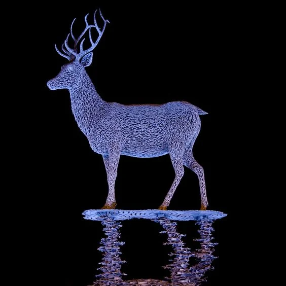 Outdoor Park Decoration Stainless Steel Art Garden Decoration Life Size Animal Statues