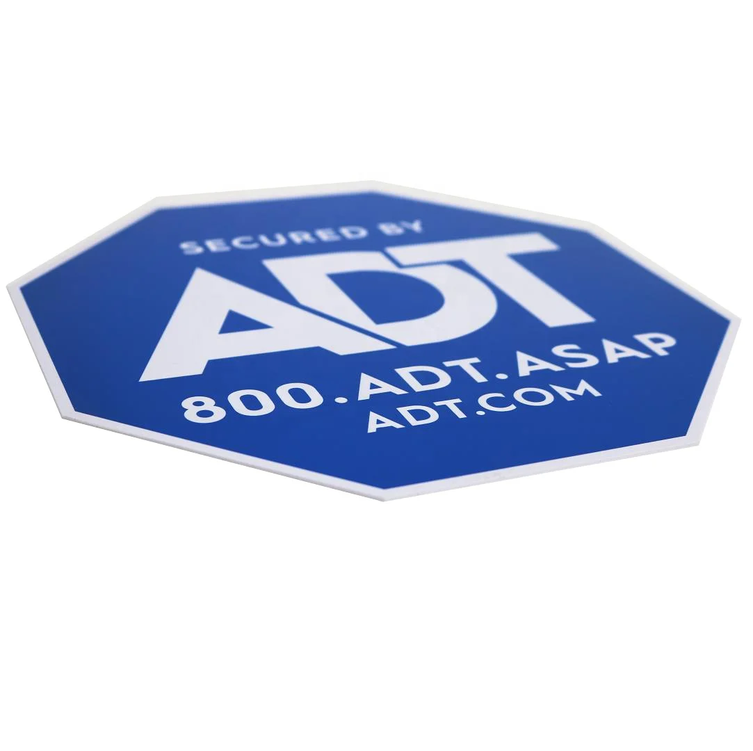 Hot Sales ADT Plastic Safety Security Signs Yard Signs With Aluminum Pole