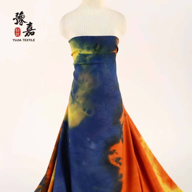 Tie dye single jersey knit fabric for dresses