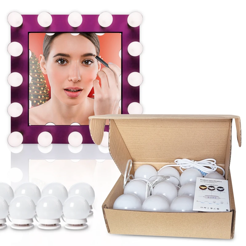 Роскошное зеркало для макияжа в голливудском стиле, светодиодная подсветка, голливудское зеркало, подсветка для макияжа, голливудское зеркало с лампочками