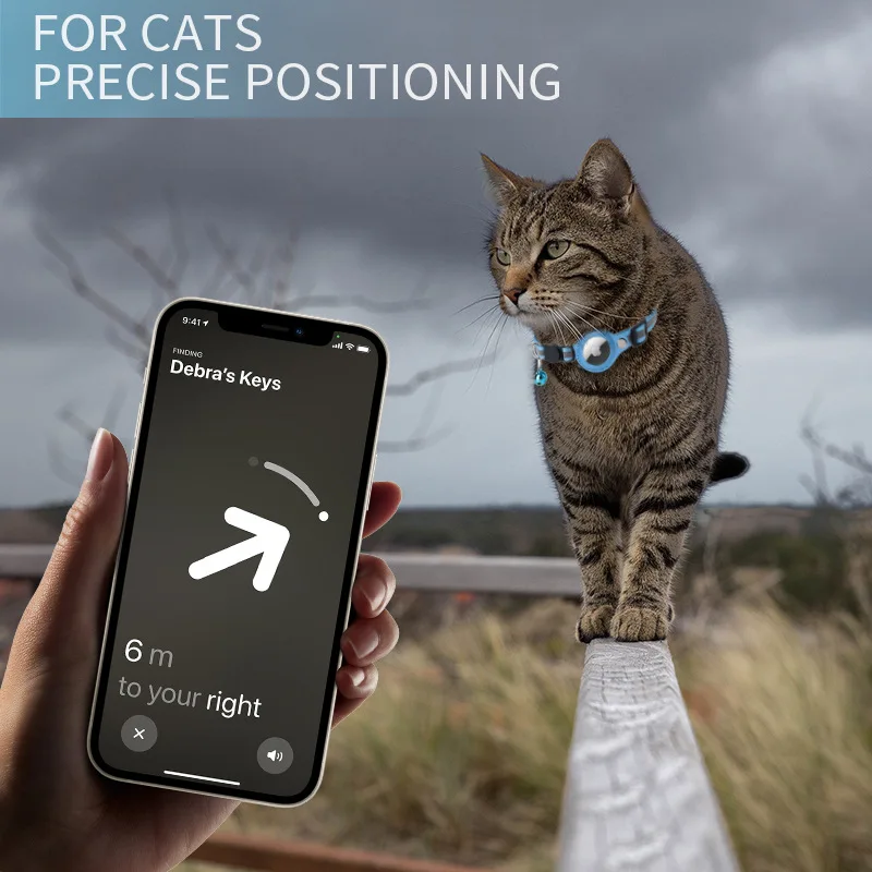 Cat Collar Airtag Reflective Webbing Cat Tracker Gps Collar For Cats