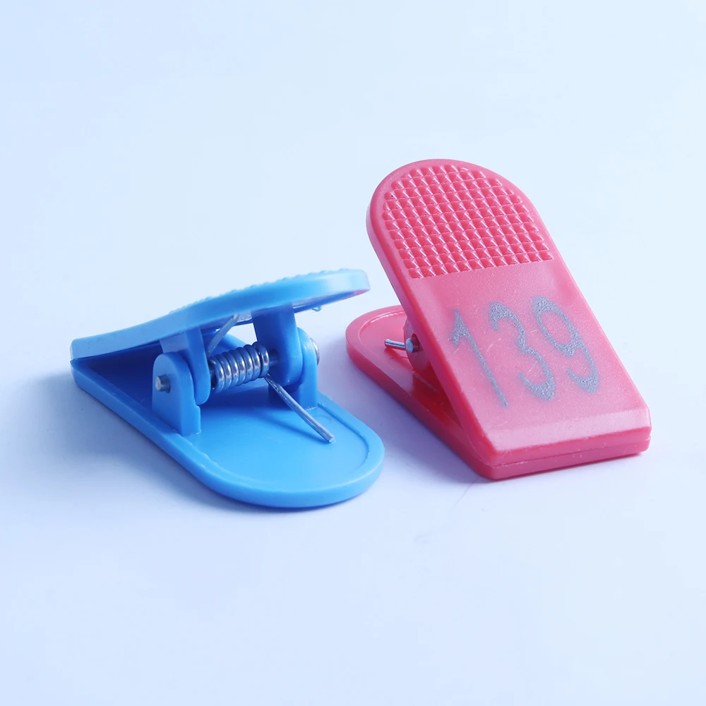 Custom Any Logo Binder Clips Red And Blue Square Plastic Spring Clips For Cartoon Paper Book Clip