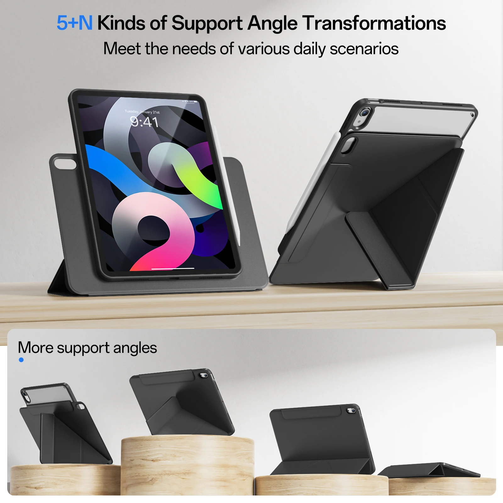 New Arrival Lightweight PU Leather Protective Cover Ultra Thin Book Folio Cover for ipad mini 7 case 2024