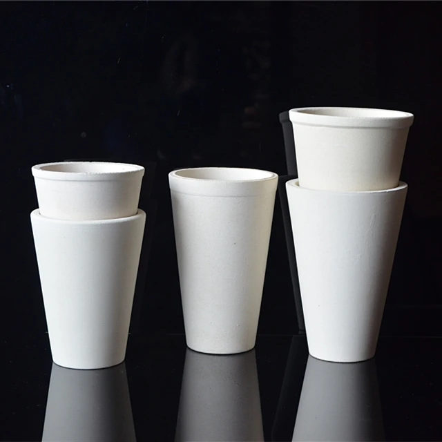 High quality crucible for melting огнеупорной clay for laboratory test on gold