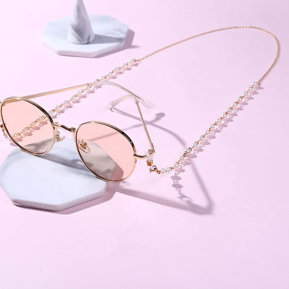 2022 Chic Fashion Reading Glasses Chain for Women Metal Sunglasses Cords Casual Pearl Beaded Eyeglass chain for glasses