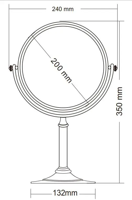 360 Degree Makeup Magnifying Hotel Fashion Bathroom Cosmetic Mirror Double Sided Standing Table Mirrors Bathroom Accessories