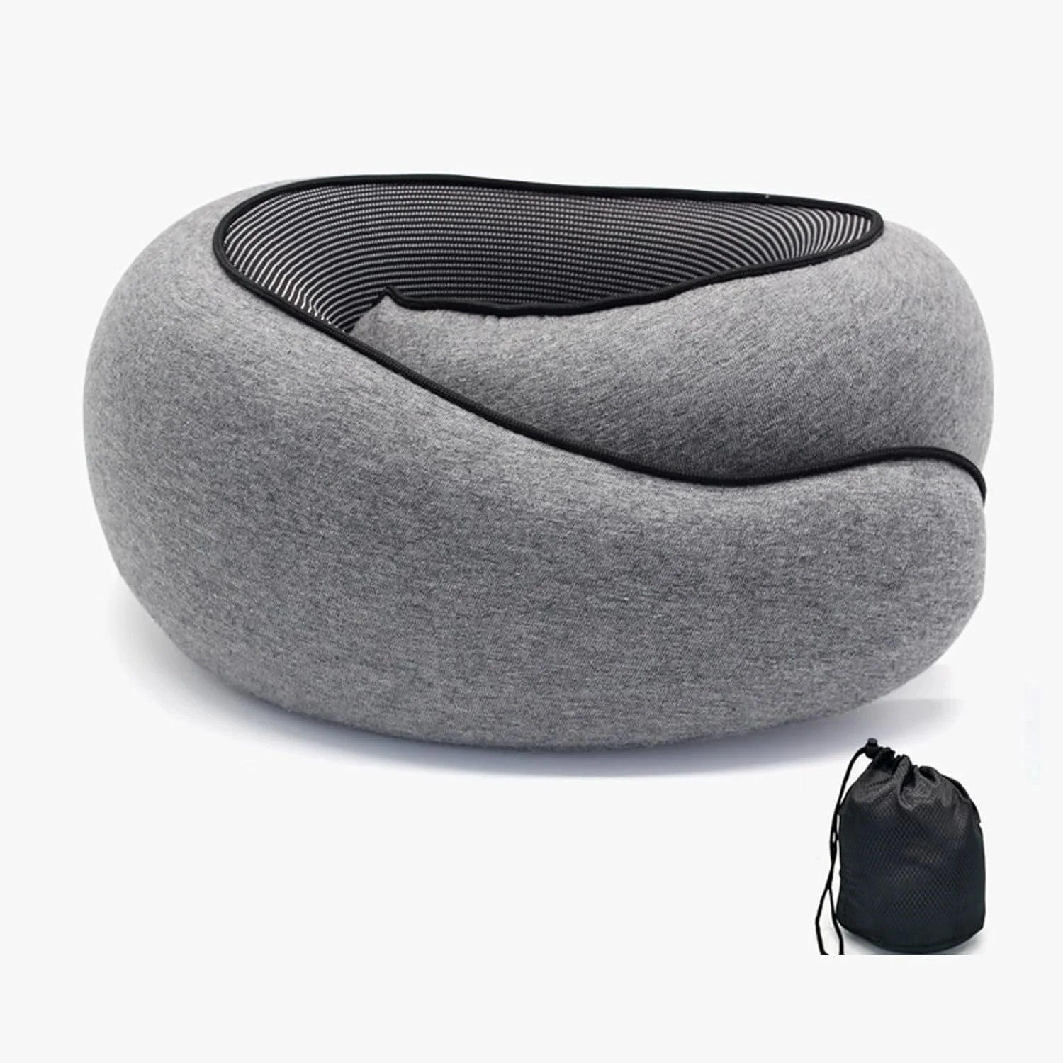JYM Cross-border wholesale 2024 new design cotton sleeve slow rebound memory sponge neck pillow easy to carry storage bag