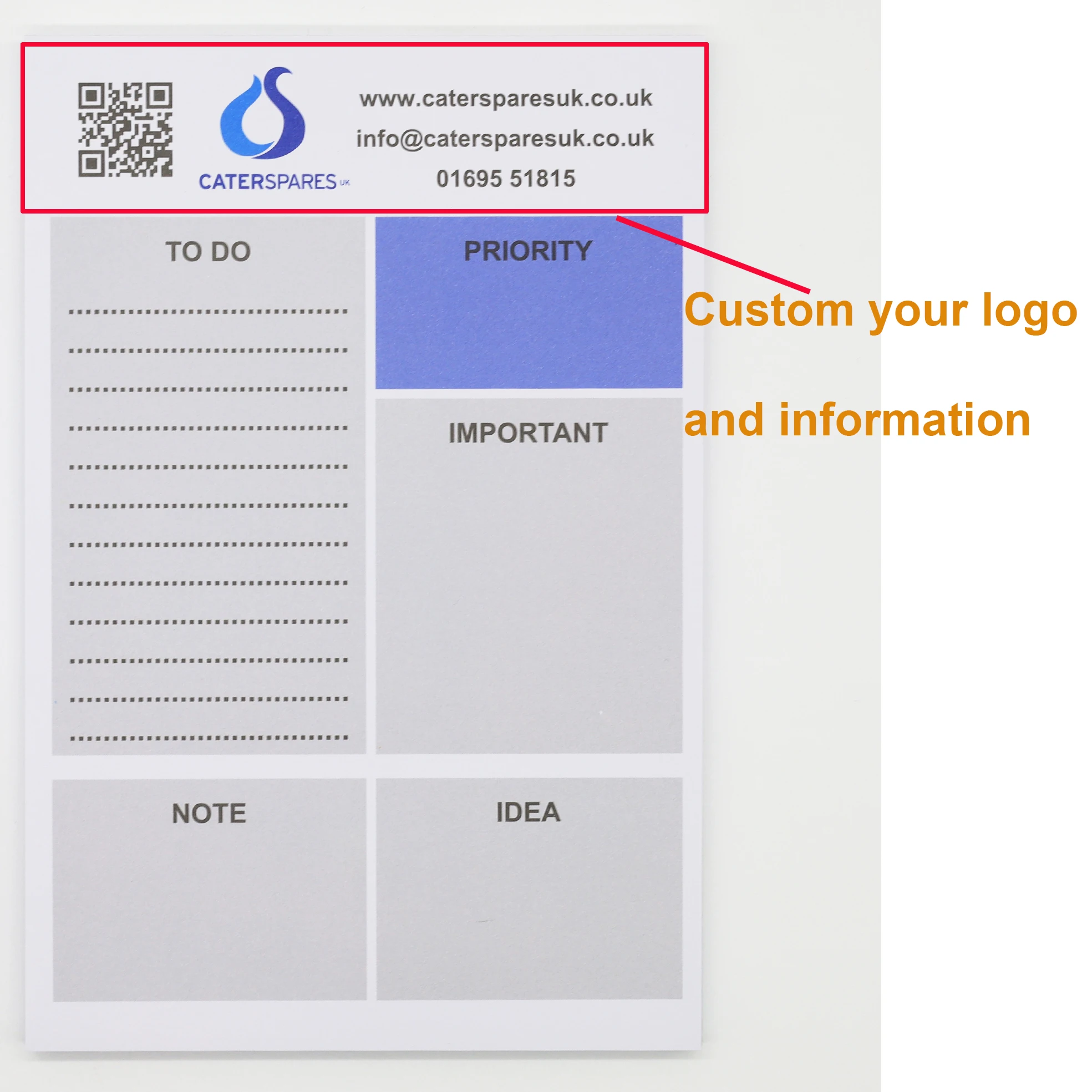 Custom logo Notepad ,QR Code Paper Pad for promotional and office stationery notepad