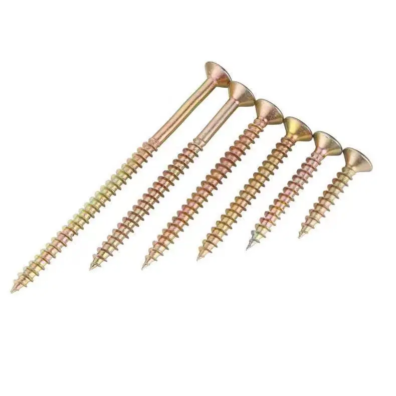 Yellow Zinc Plated Long Chipoard Screw Flat Countersunk CSK Wood Screw Torx chipboard wood screw