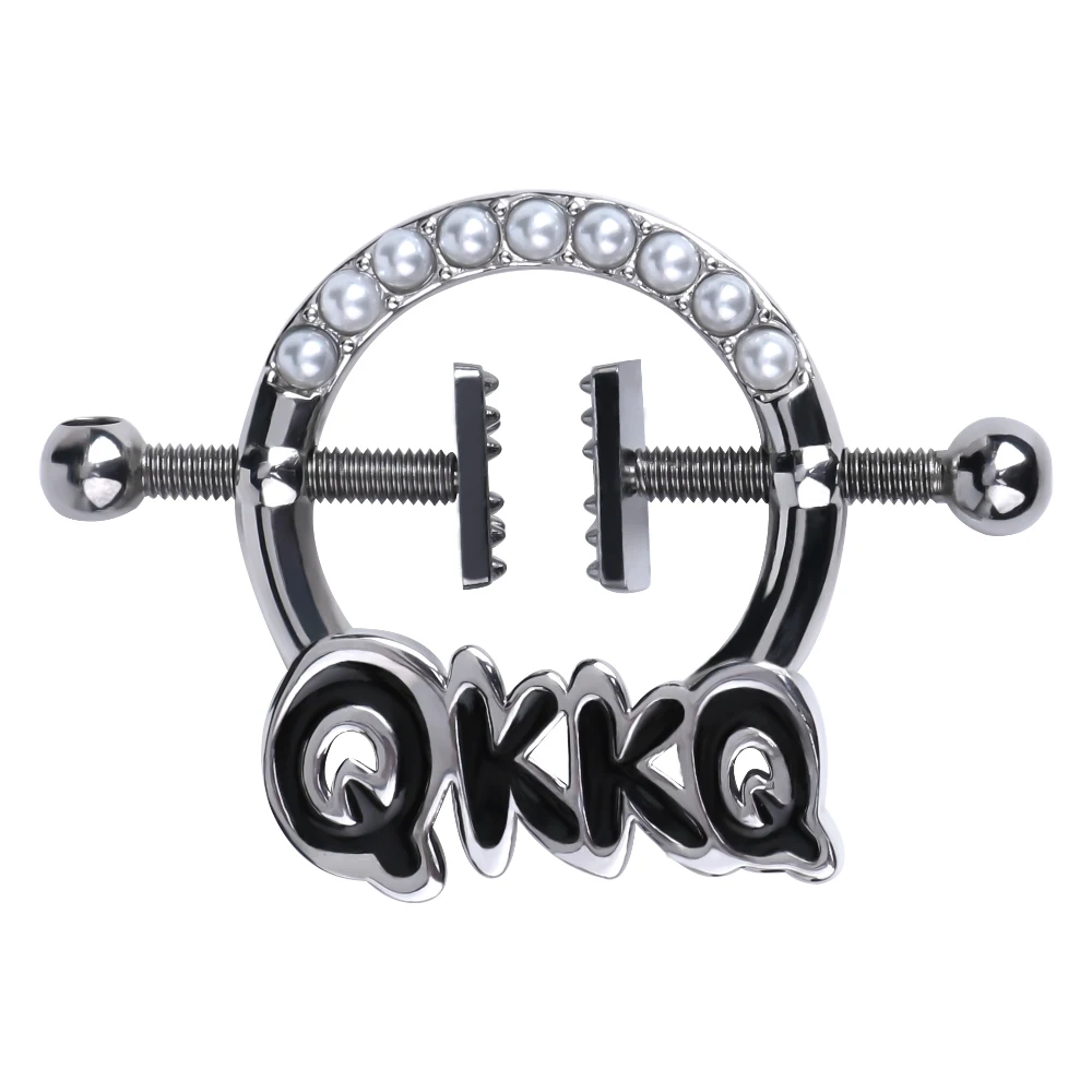 Factory direct sale QKKQ stainless steel breast clamps for couple sex toning nipple clamps with leather belt