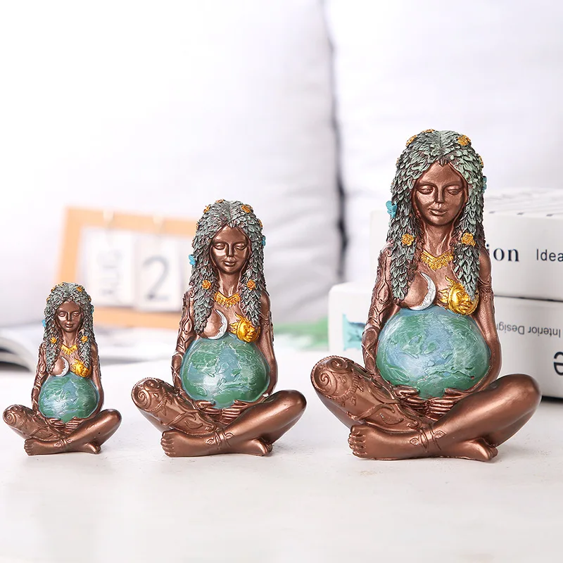 Factory Cheapest Price Greek Gaia Mother Earth Goddess Statue Resin Witchy Spiritual Nature Figurines Home Room Decor