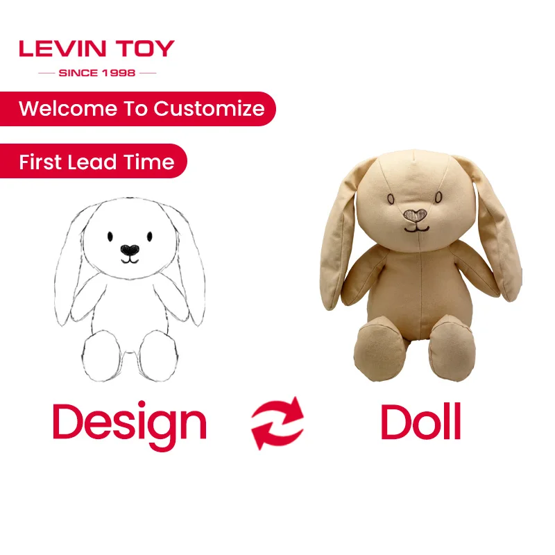 Fashion Standing Long Ears Plush Bunny Rabbit Toys For Kids Cute Custom Stuffed Animal Brown Soft Plush Sublimation Rabbit