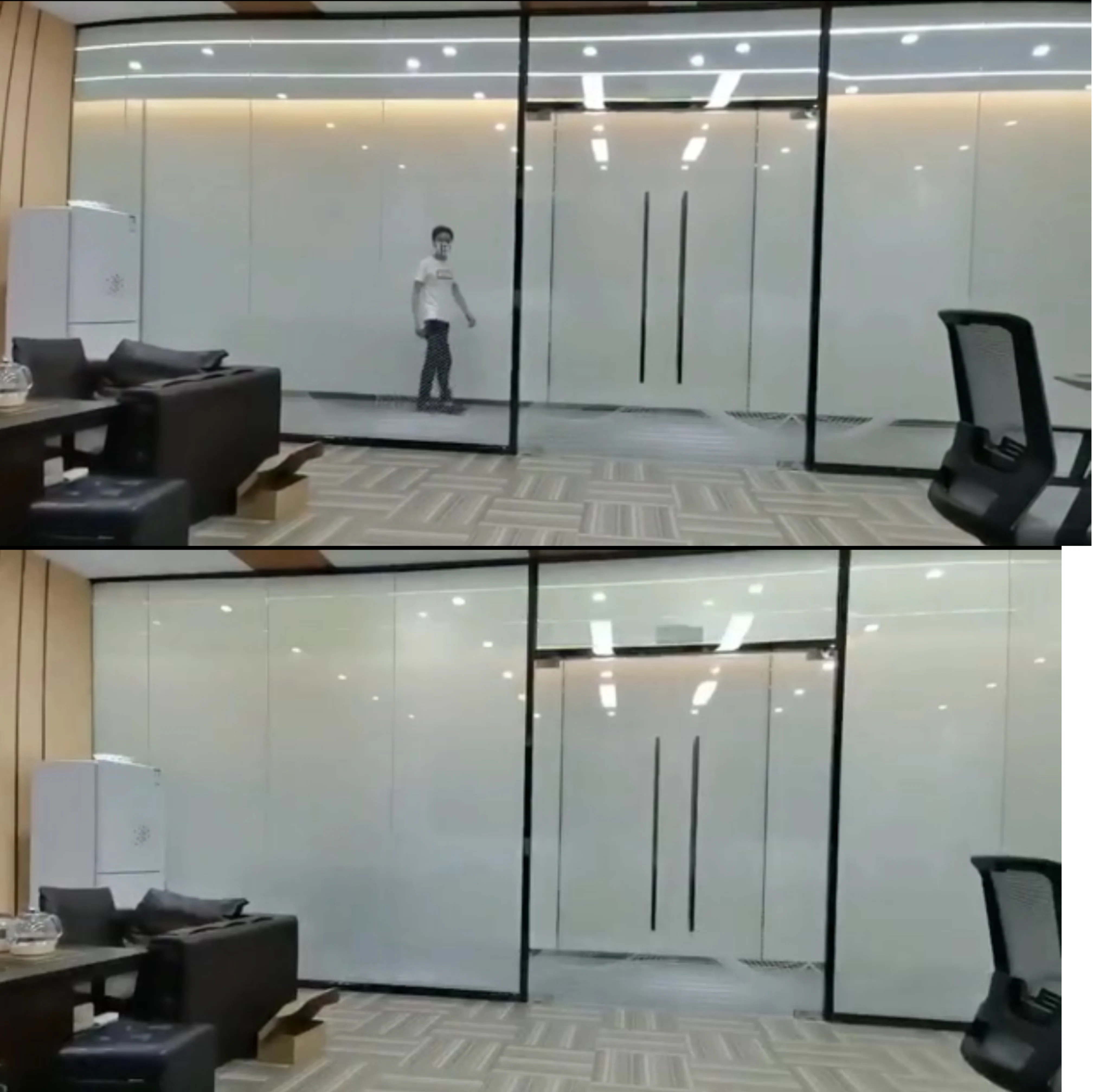 8mm Dimmable smart PDLC film window film glass for door Transparent to Frosted Smart Glass Magic Privacy Switchable Glass