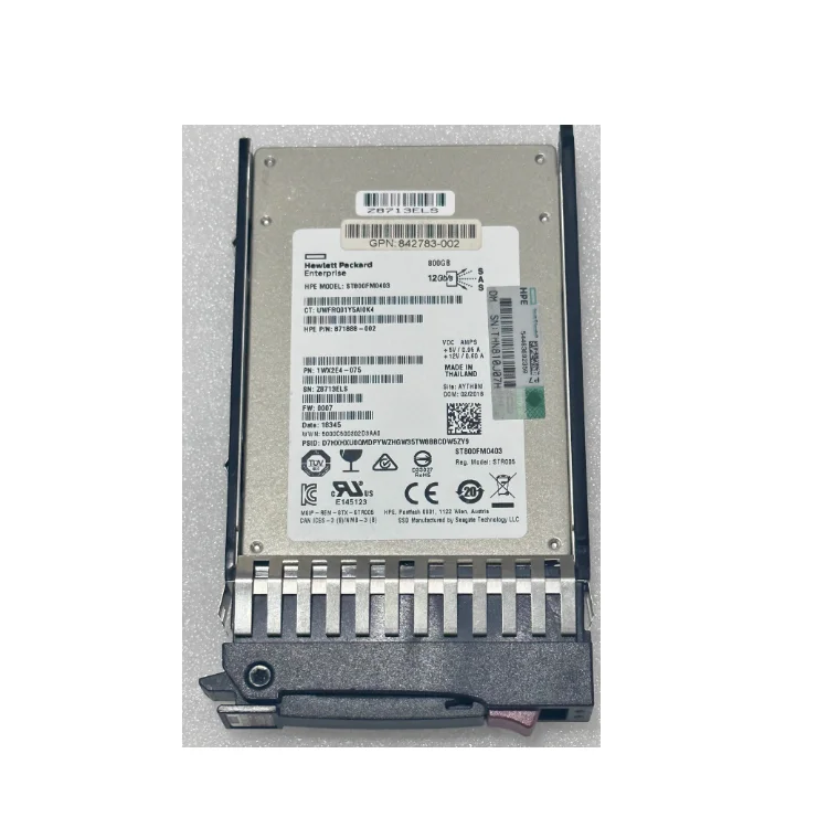 Enterprise server SSD Used 841505-001 800G SSD SAS 12G 2.5 N9X96A for gen9 gen10 server