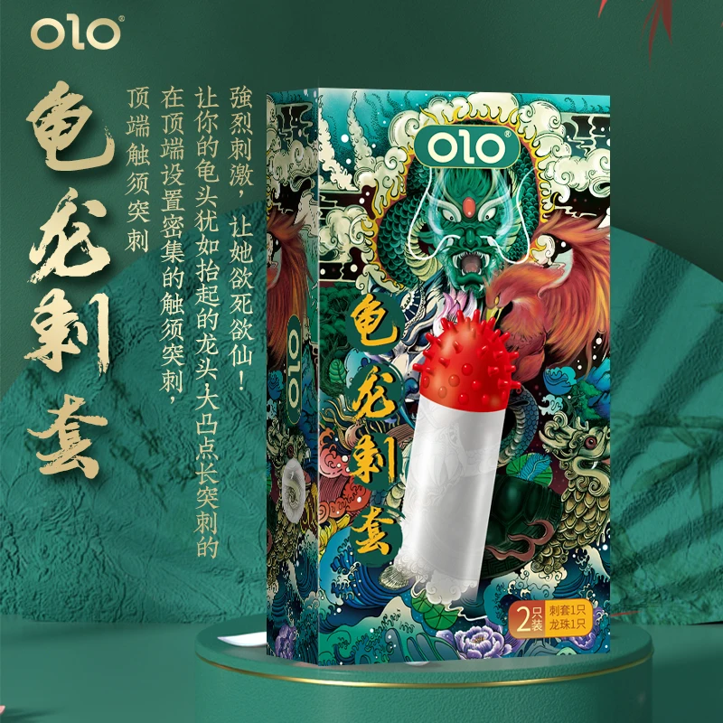 OLO Thorn Condom Adult Sex Products Sensitive Penis Sleeve Female G-spot Vaginal Stimulation Ribbed Dotted spiked condoms