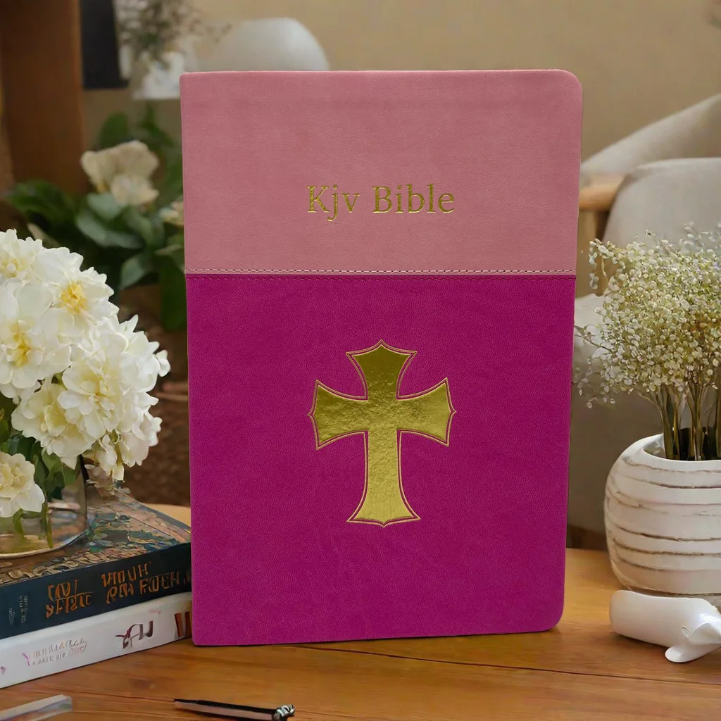 New Age Custom Pu Leather Embossing Holy Bible Covers Spanish Bible Kjv Bible Printing