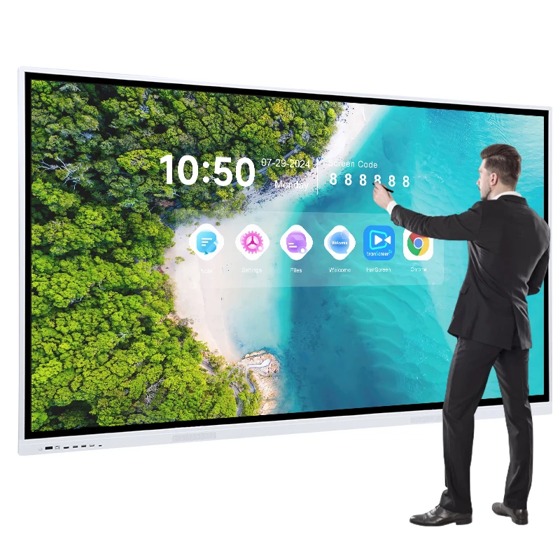55-Inch Smart Education Interactive Whiteboard - High Brightness Touchscreen for Various Teaching and Training Needs