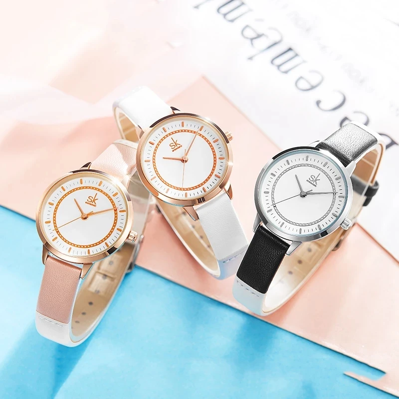 Shengke K9026 Circular Hollow Ring Ladies Quartz Watches Analog Luxury Branded Waterproof