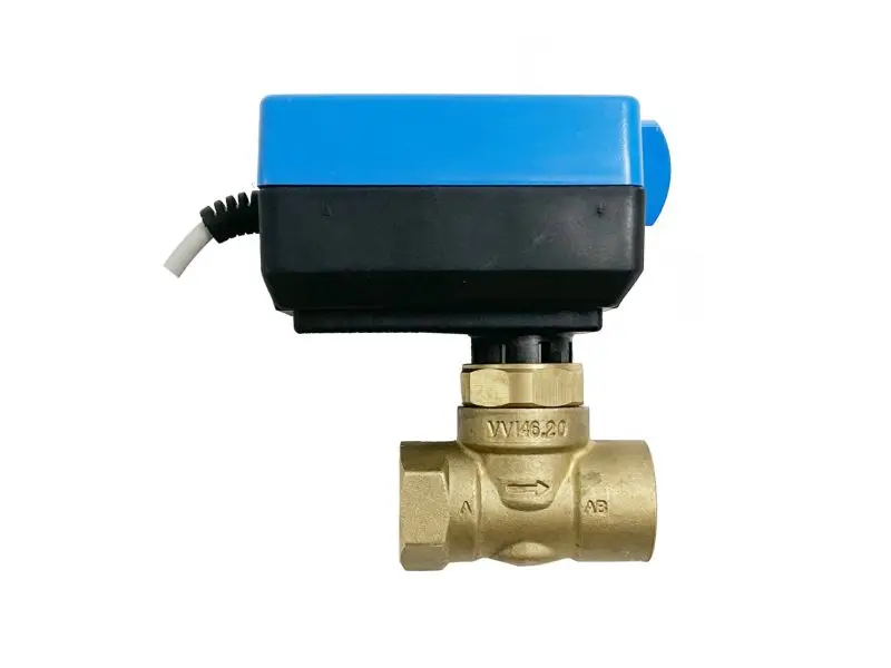 3 Wire Standard Internal Thread Brass Air Conditioner Motorized Water Valve Two-way Electric Valve
