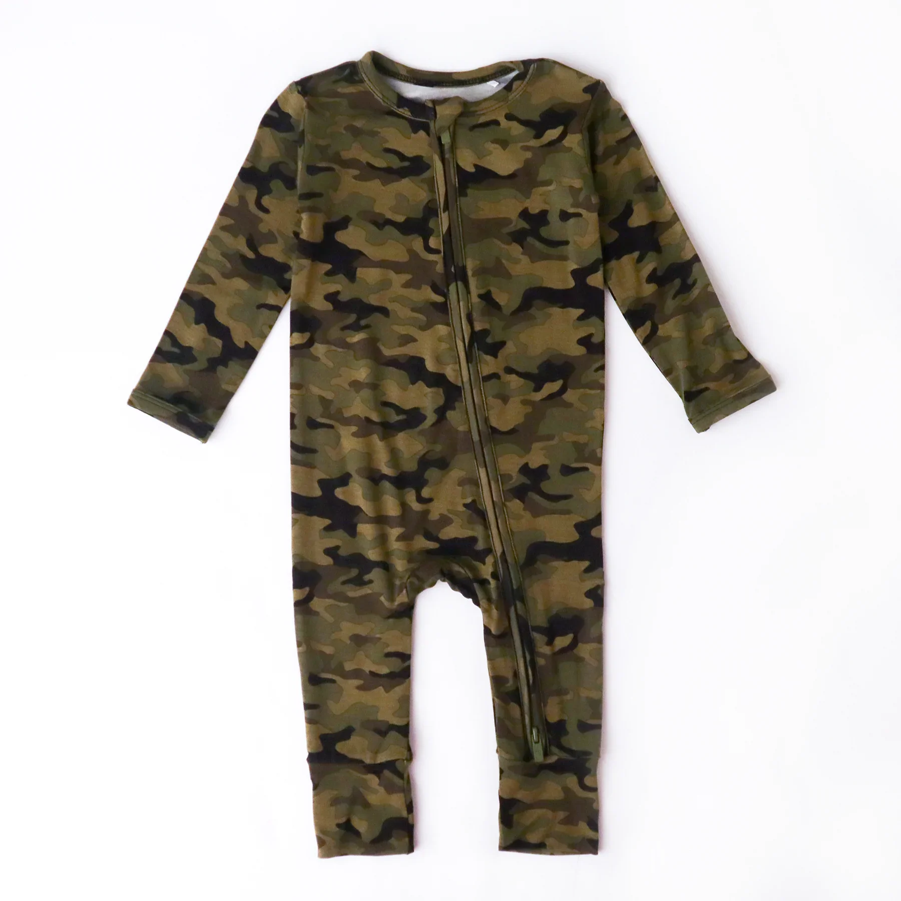 Bule winniee bear Bamboo Kids Boy Zip Romper Custom label Soft bamboo baby pajamas