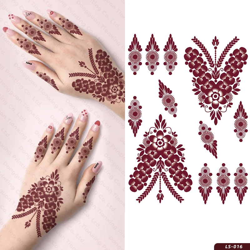 Профессиональный производитель mehndi дизайн водонепроницаемые временные наклейки для татуировки хной рук
