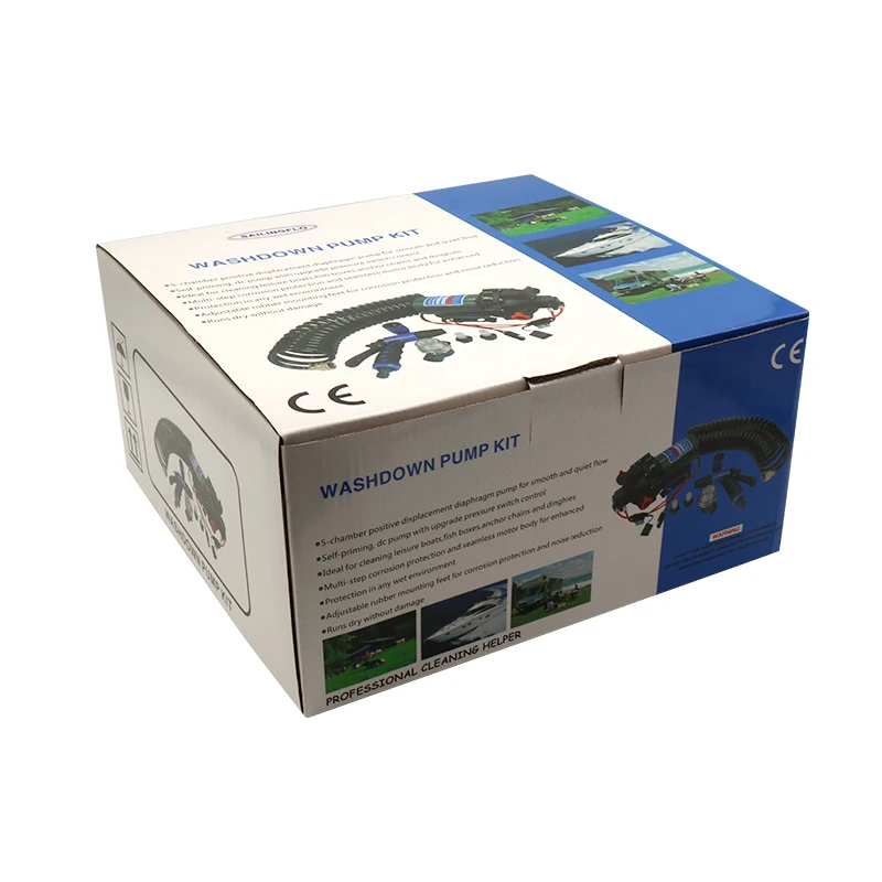 12V 20.8LPM High Pressure Deck Washdown Water Pump Kit Electric Marine Cleaning Pump Kit