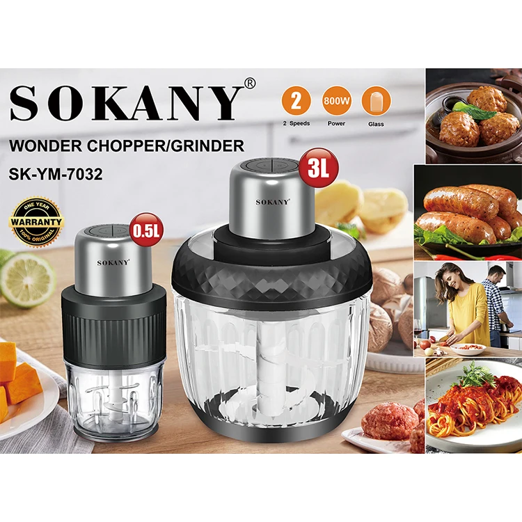 Multifunction food processor meat and vegetable chopper grinders stainless steel electric 2L 3L meat grinder for home kitchen