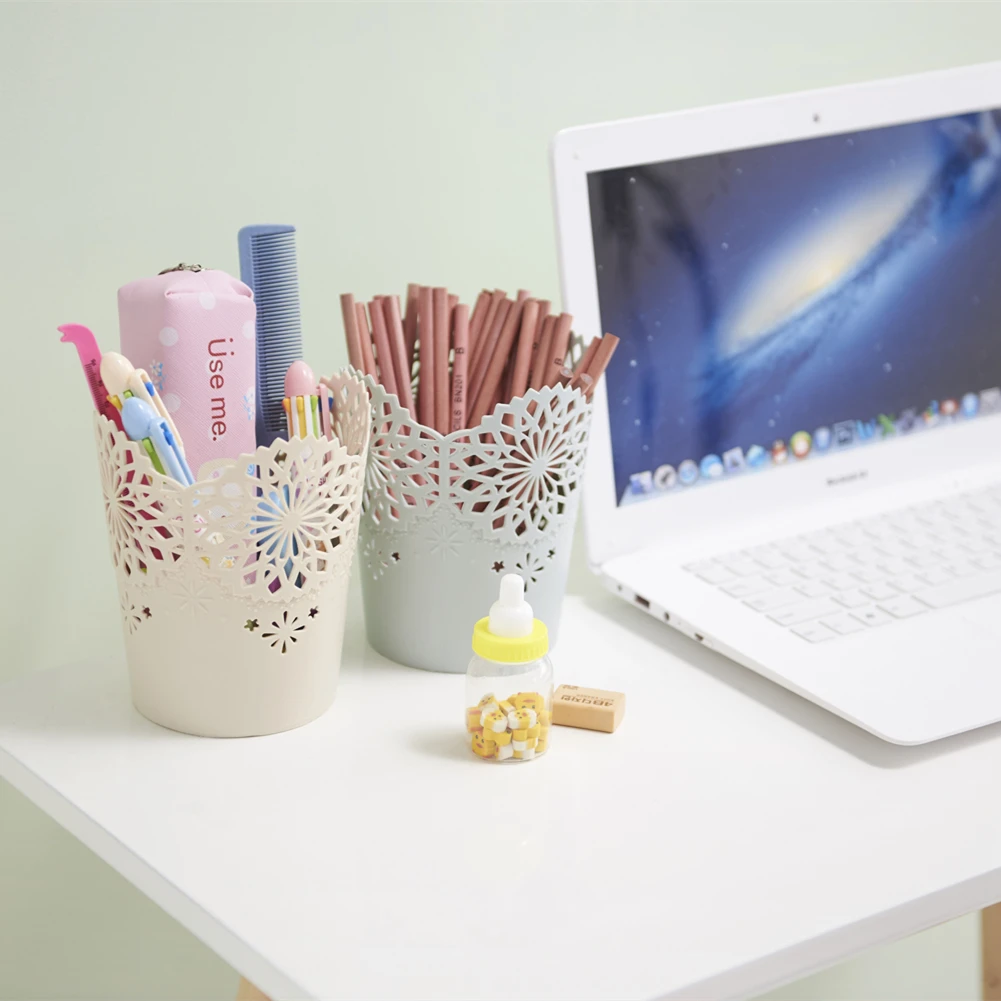 Plastics household products flower shaped Sundries basket plastic flower pot office mini desktop Storage bucket