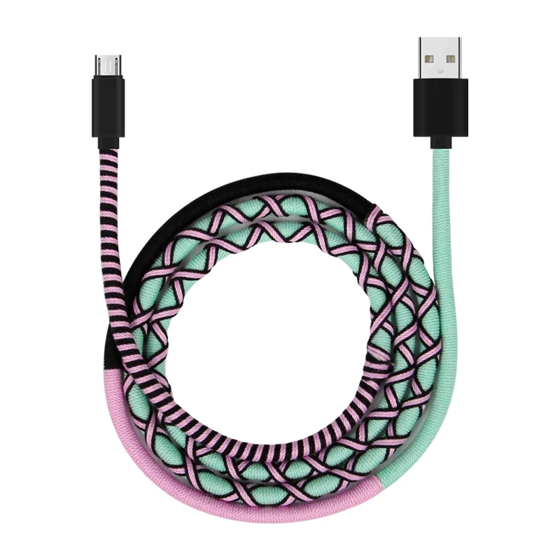 URIZONS Hot Selling mobile charger cable nylon braided cable micro usb cable 1m fast charging