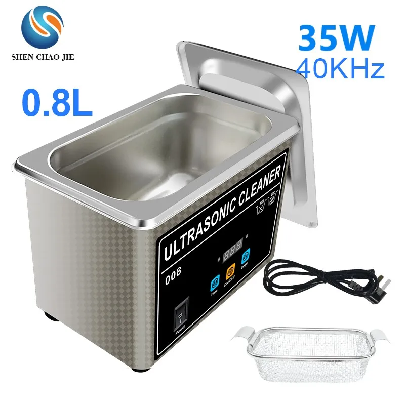High performance portable Ultrasonic Cleaner for injector medical watch dental jewelry 0.8l 0.18gal 27oz mini ultrasonic cleaner