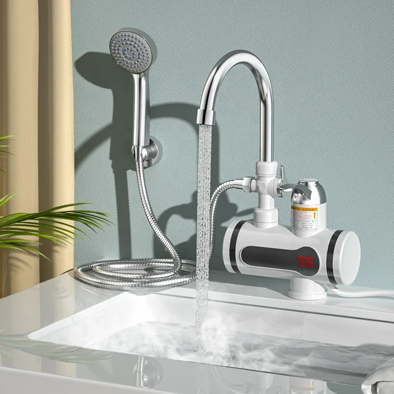 Wholesale 2022 High Quality Hot and Cold Water Brass Core LED Automatic Electric Thermostatic Faucets With Pull Out Shower Head