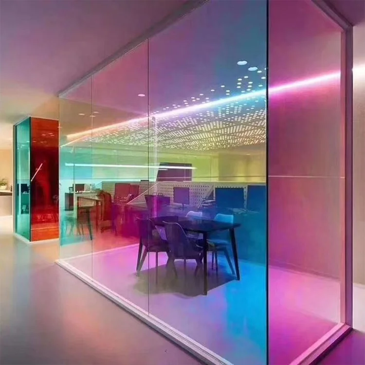 Self Adhesive dichroic window film Waterproof Rainbow Color Decoration