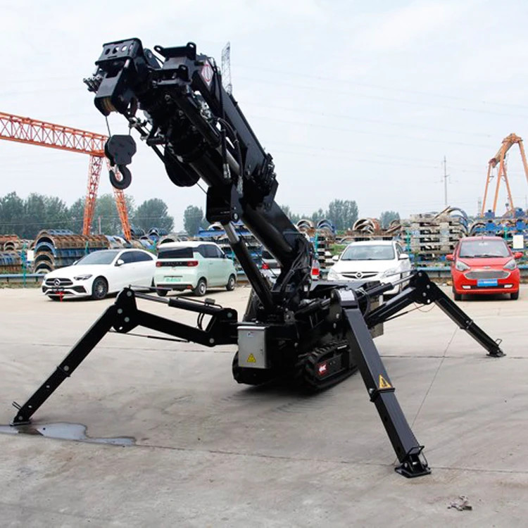Construction Crawler Small Telescopic Boom Remote 3 Ton Mini Spider Crane 8 Tons Portable Spider Crane Lifting Spider Cranes
