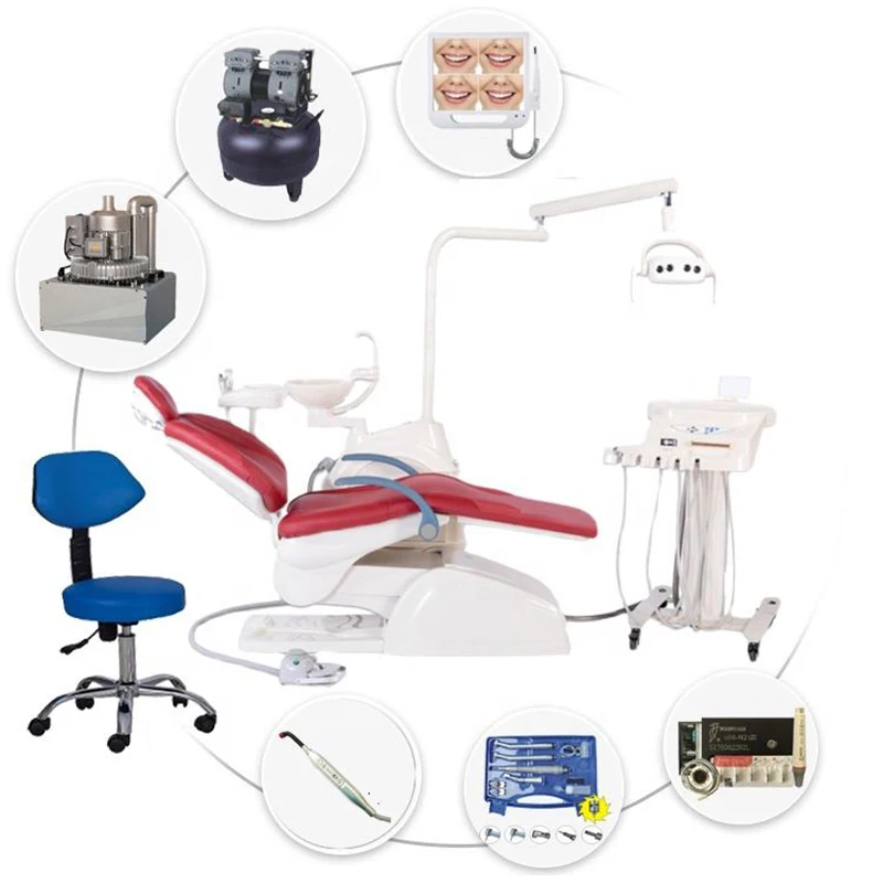 High Quality Full Set Dental Chair Unit with LED Sensor Operation Lamp