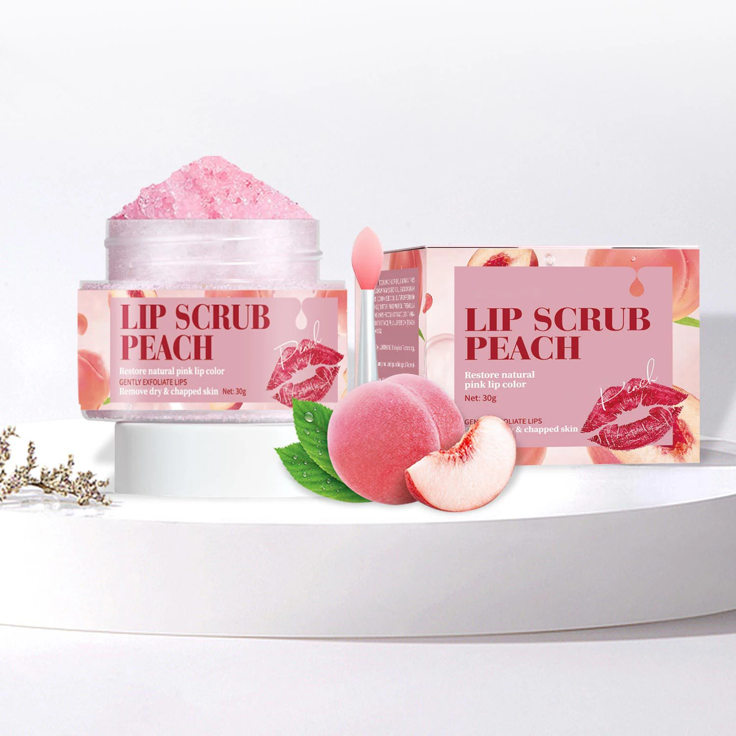 Private Label Lip Scrub Stick Wholesale Natural Ingredient Pink Cute Sugar Lip Scrub Container Custom Logo With Box Lip Scrub