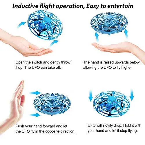Eson Style Hands Operated Drones for Kids Adults Handsfree UFO Helicopter easy Indoor Outdoor Mini UFO Ball Drone Flying toy
